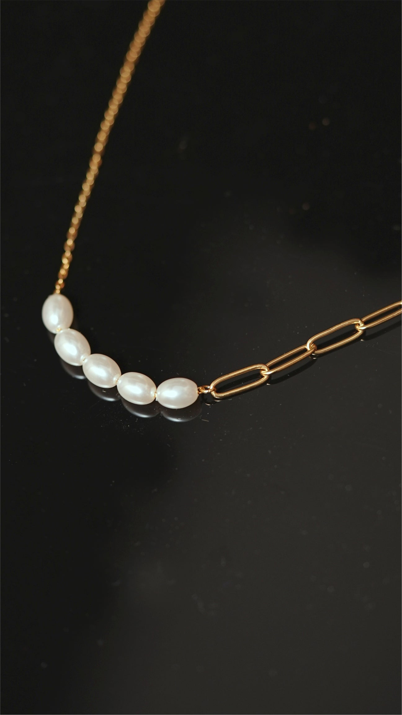 Pearls On Dual Chain Necklace