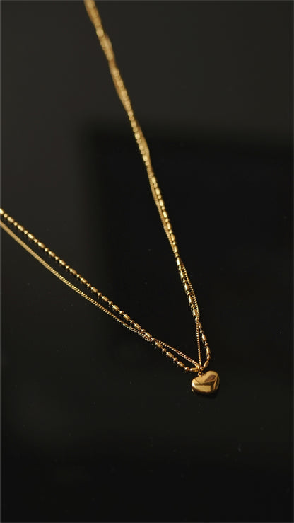 Cardiod With Dual Chain Necklace