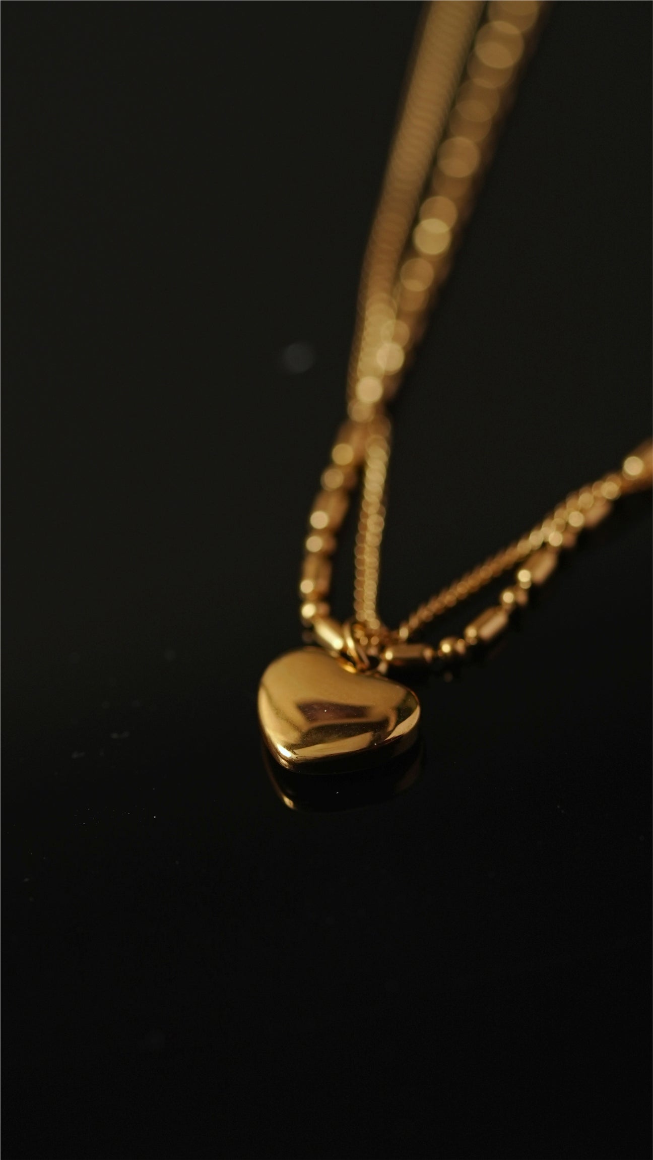 Cardiod With Dual Chain Necklace