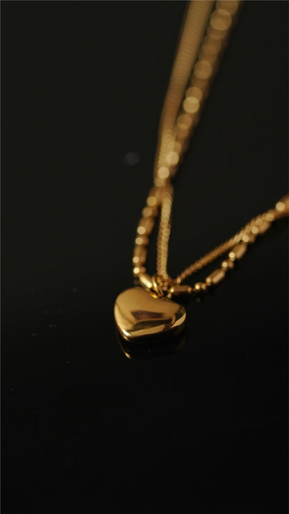 Cardiod With Dual Chain Necklace